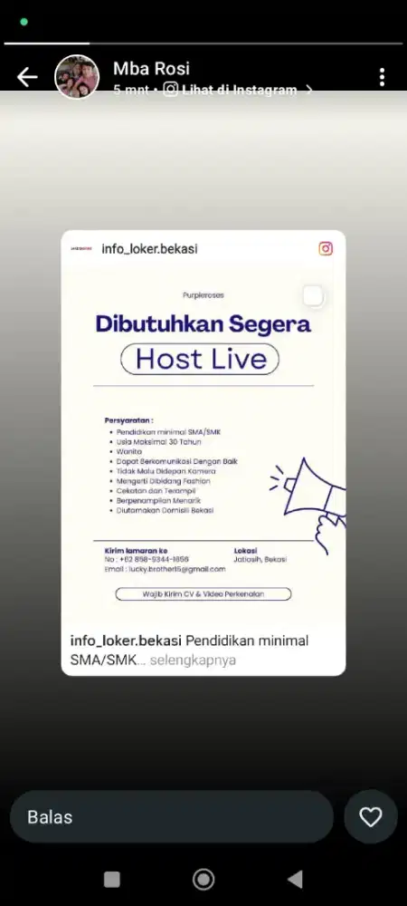 DI BUTUHKAN HOST LIVE FASHION