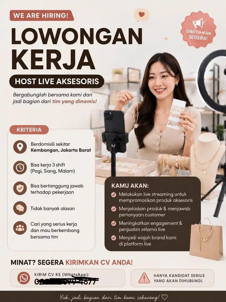 DIBUTUHKAN HOST LIVE ACCESORIS