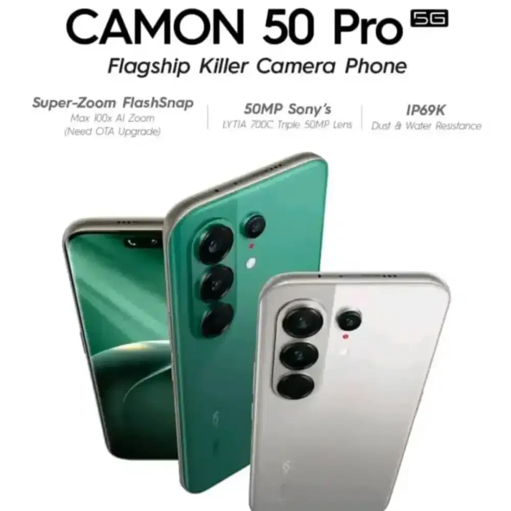Tecno Camon 50 Pro 12/512 5G New Garansi Resmi Promo Bandung