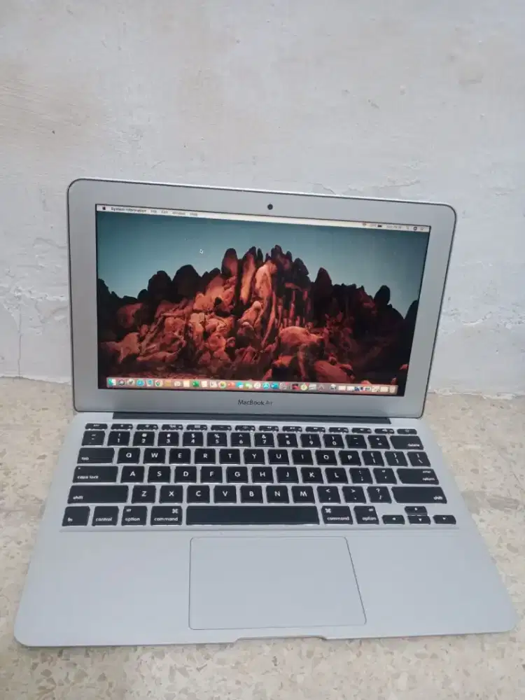 MacBook Air 11in early 2014 
Keyboard Nyala Core i5 
Ram 4GB
SSD 256GB