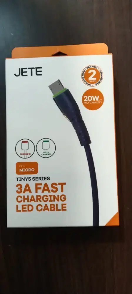 JETE Tiny 5 Kabel Data USB Micro Fast Charging PD 20Watt