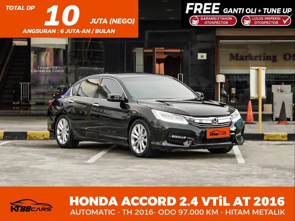 [BERGARANSI] HONDA ACCORD 2.4 VTIL MATIC TAHUN 2016 HITAM GENAP