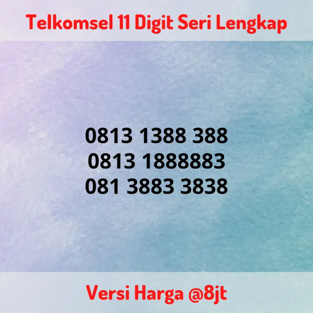Nomor Cantik Super Kartu Perdana Telkomsel 11 Digit Seri LENGKAP @8jt