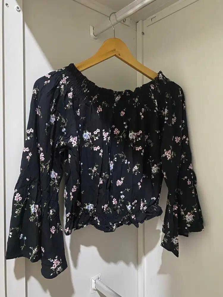 jual murah baju flower hitam