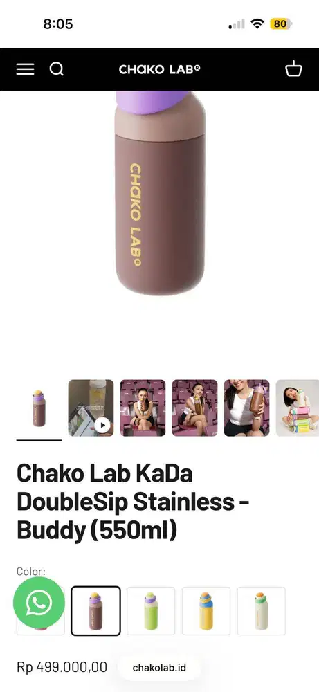 Tumbler Chako Lab kondisi baru (lengkap box,surat) jual murah