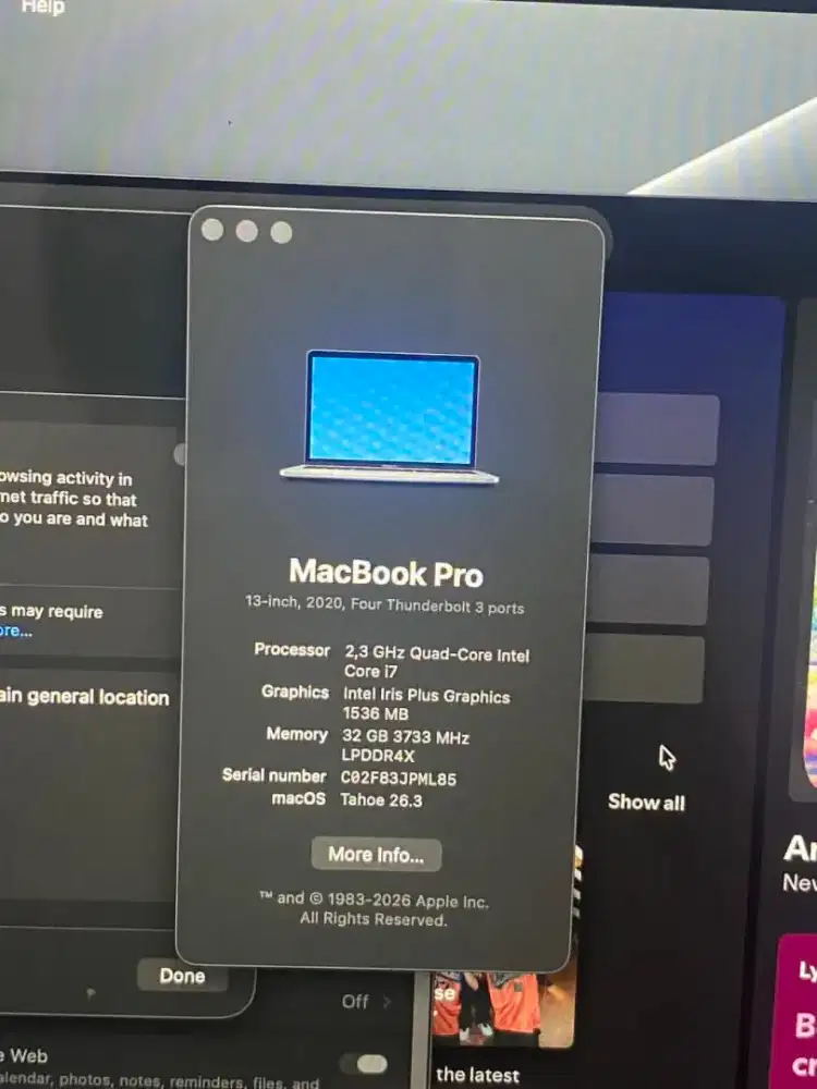 Macbook pro i7 2020
