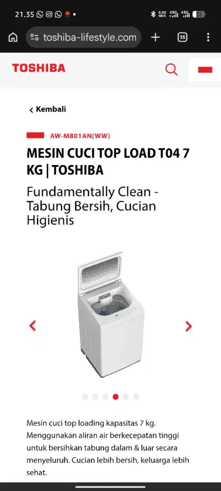 Mesin Cuci Toshiba