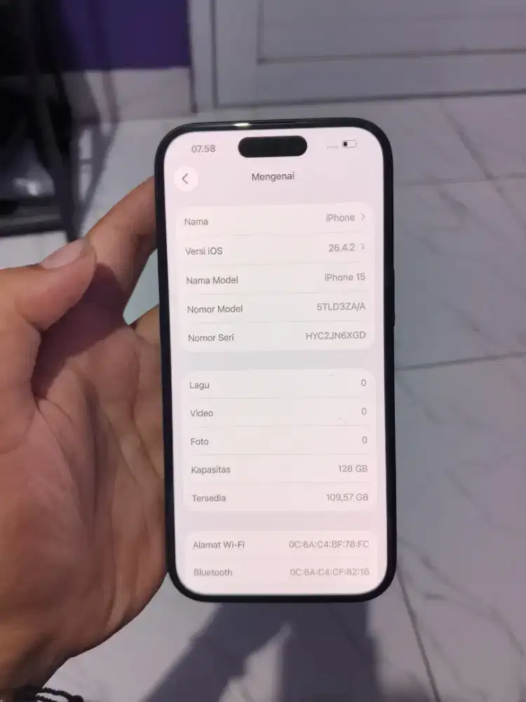 iPhone 15 128inter becuk
All operator 
Bh 94%
HP cas 
:Nomines
Lok : t