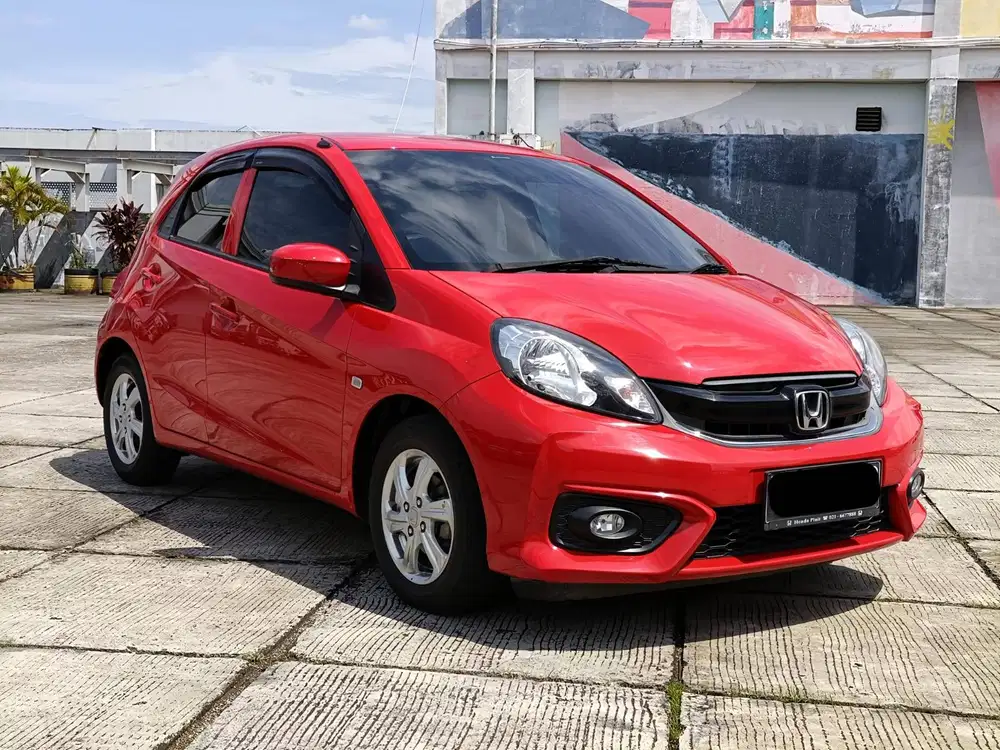 (TDP 30JT)LOW KM 40 RB !ANTIK ! HONDA BRIO E CVT 2017 MERAH ! TGN KE 1