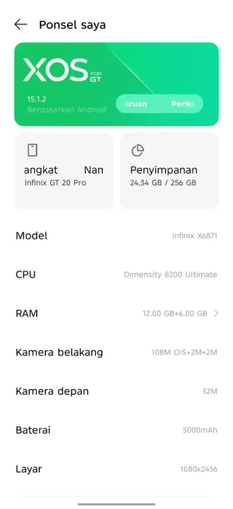 INFINIX GT 20PRO 12/256