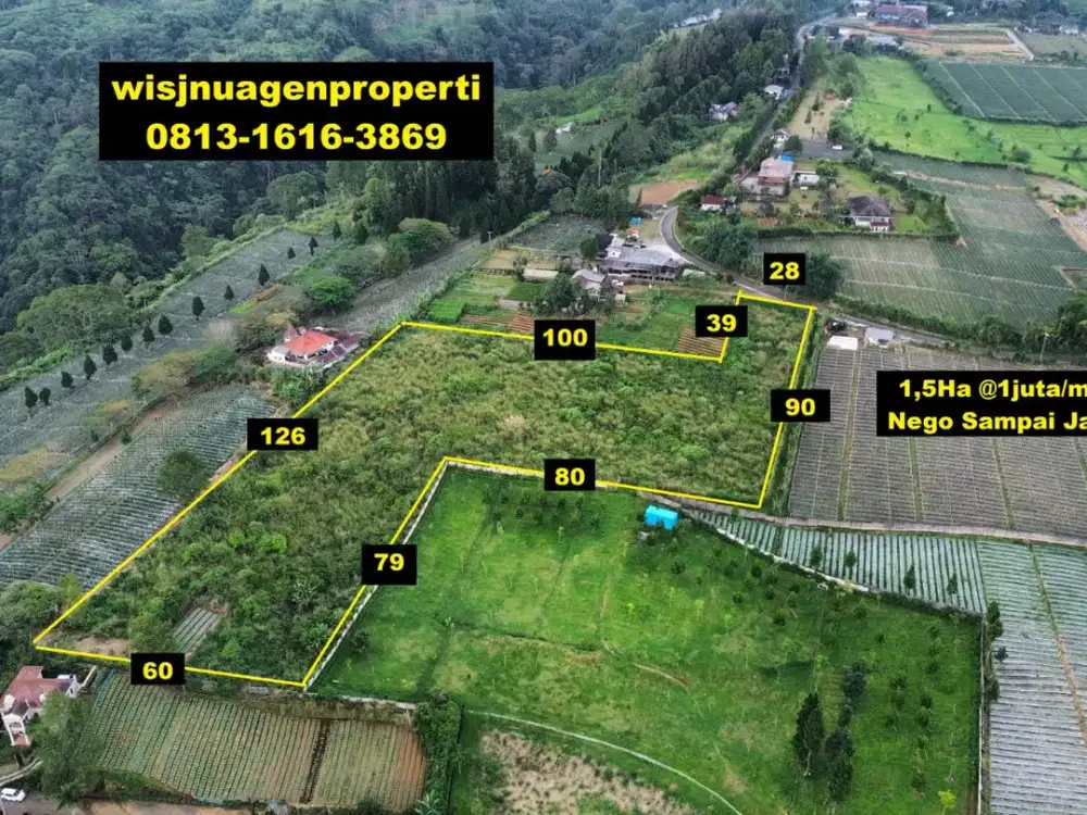Tanah SHM Pinggir Jalan Pondok Halimun Perbawati Sukabumi dekat Gerbang Wisata Pondok Halimun