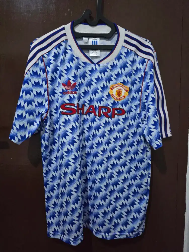 adidas Manchester United Away Jersey 1990 SS in Blue Reissued