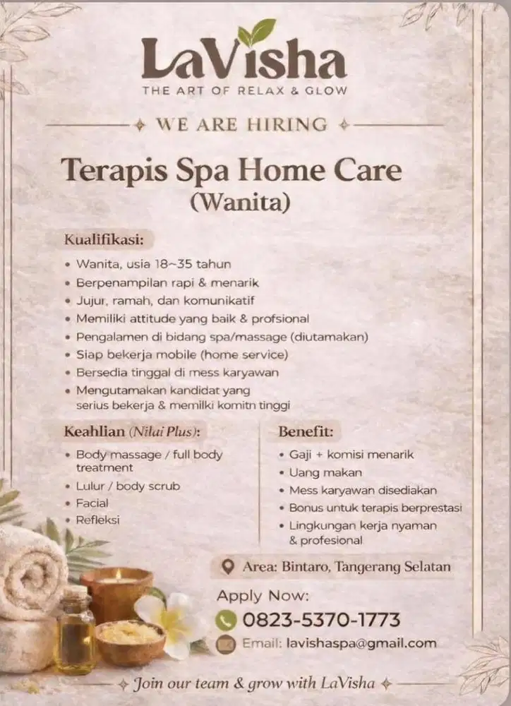 Loker Terapis Spa
