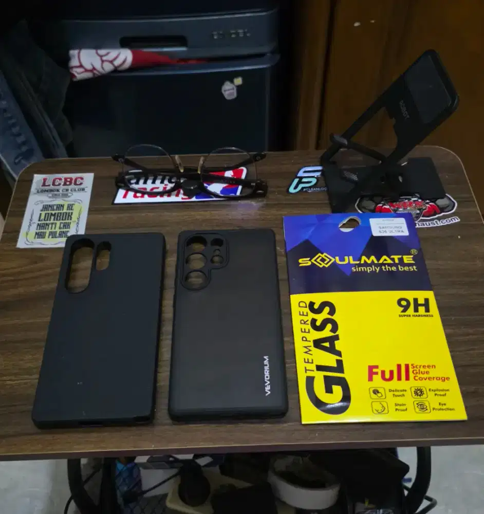 Case dan tempered glass s25 ultra spigen