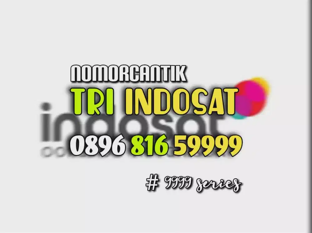 (bisa COD) Nomor Cantik Kartu TRI INDOSAT HOKI KUARTED 9999 #01