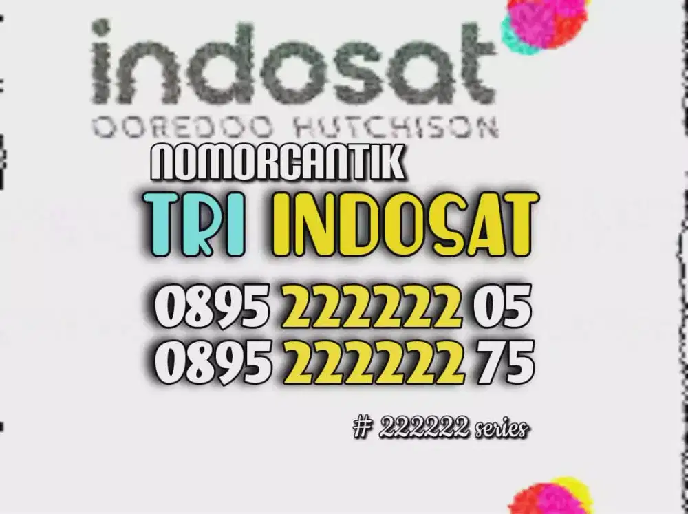 (bisa COD) Nomor Cantik Kartu TRI INDOSAT HOKI HEXA 222222 #01