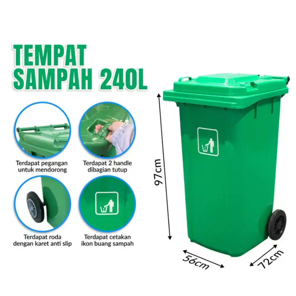 Pusat tempat sampah bahan HDPE dan fiberglass