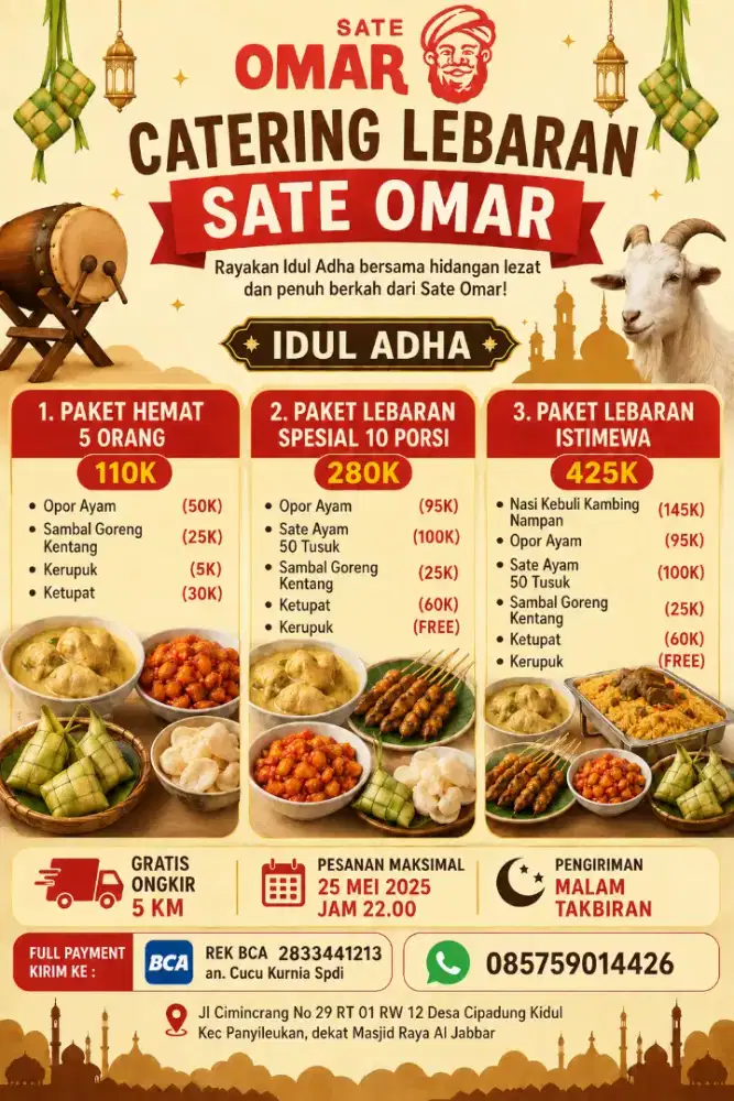Gratis ongkir ketupat dan opor lebaran