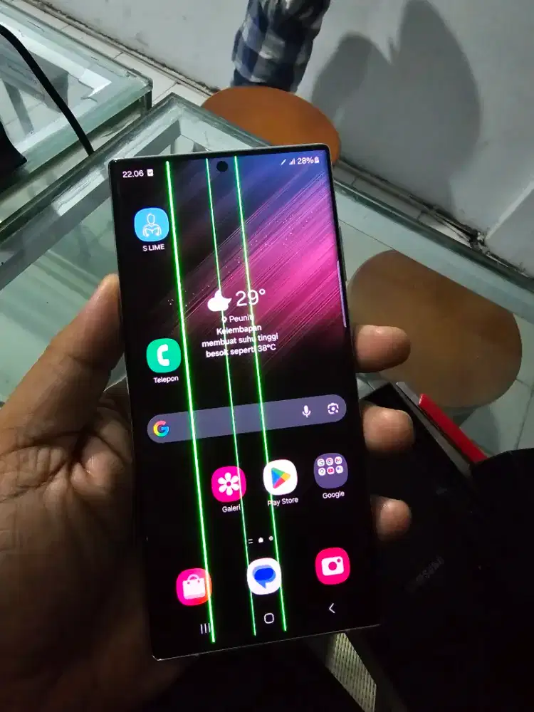 Samaung S22 ultra 12/256 lcd garis 3 helai pakaii aman