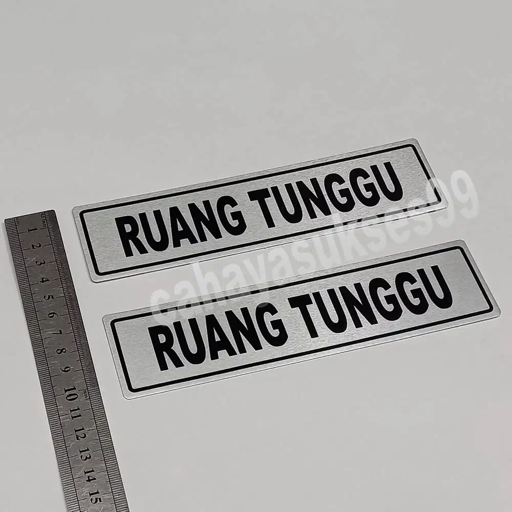 Sticker Aluminium Sign Board RUANG TUNGGU Stiker Label Ruangan Kantor