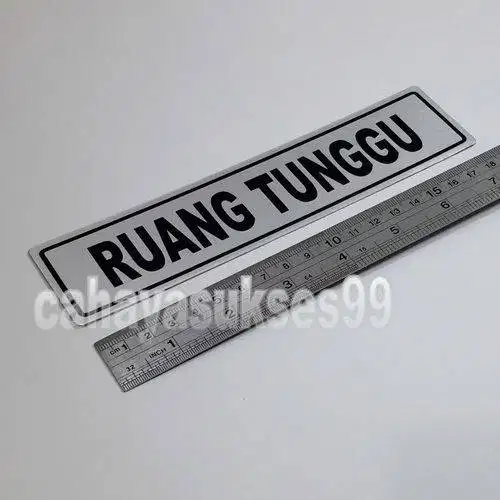 Sticker Aluminium Sign Board RUANG TUNGGU Stiker Label Ruangan Kantor