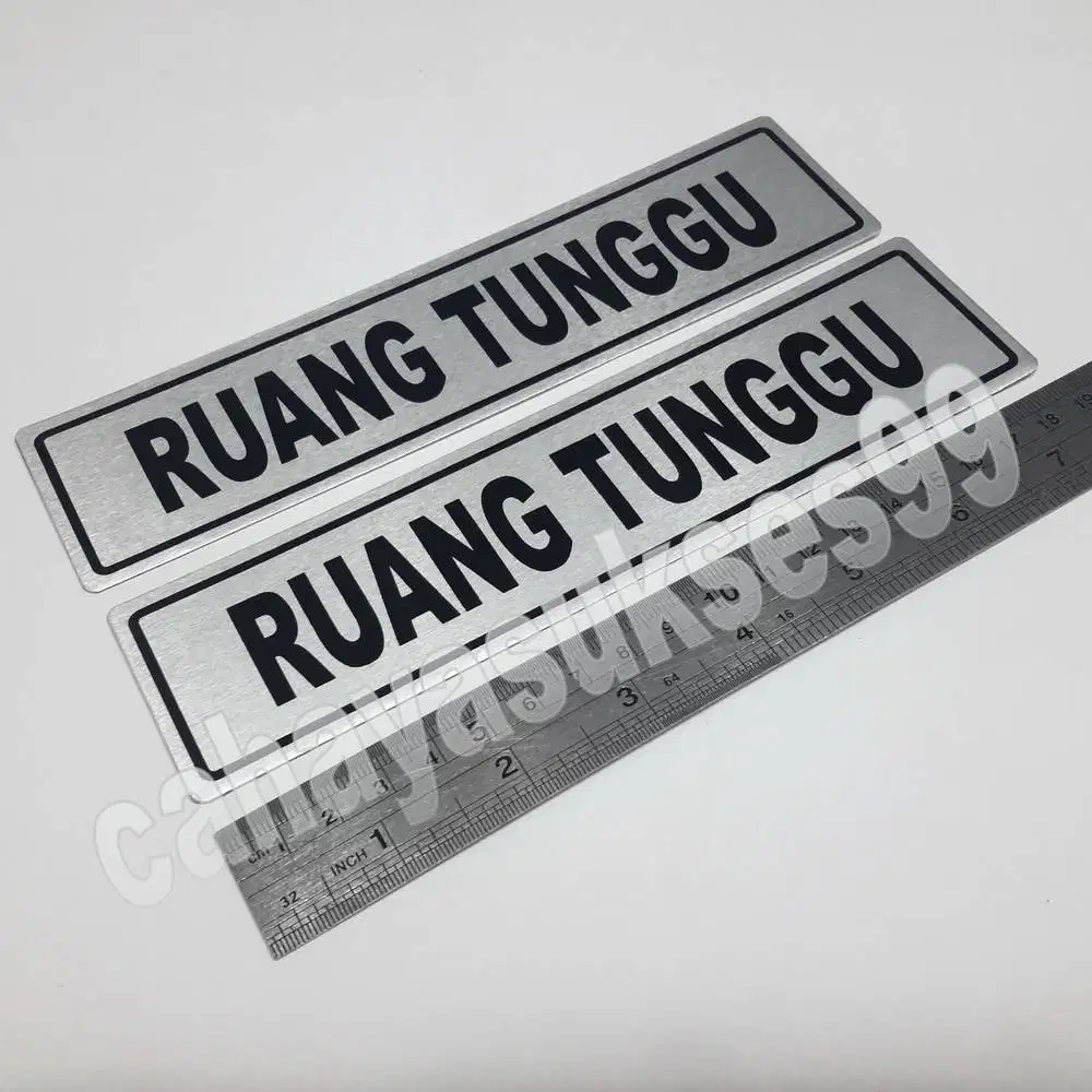 Sticker Aluminium Sign Board RUANG TUNGGU Stiker Label Ruangan Kantor
