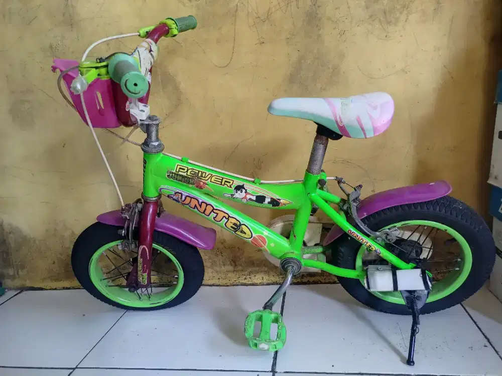Sepeda Anak Pria/Wanita UNITED Power Junior Hijau 12 inch