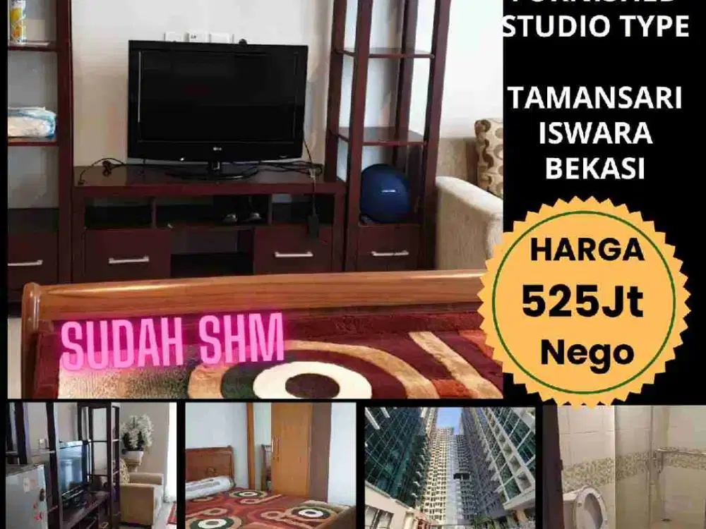 Dijual cepat murah apartemen studio type furnished rapi siap huni di Tamansari Iswara Bekasi