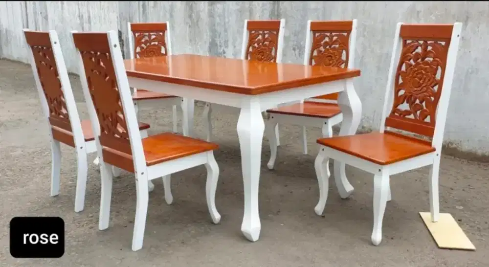 Meja Makan Kayu 6 kursi