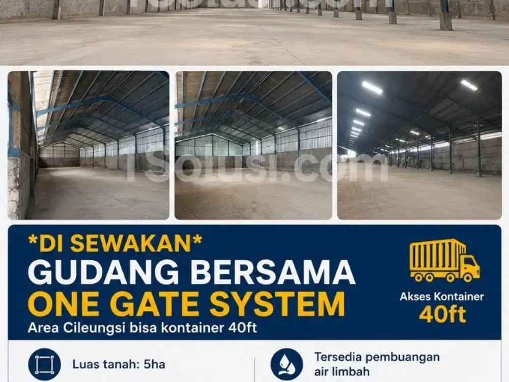 DISEWAKAN GUDANG 1500M2-CILEUNGSI CIBUBUR-594JT/TAHUN