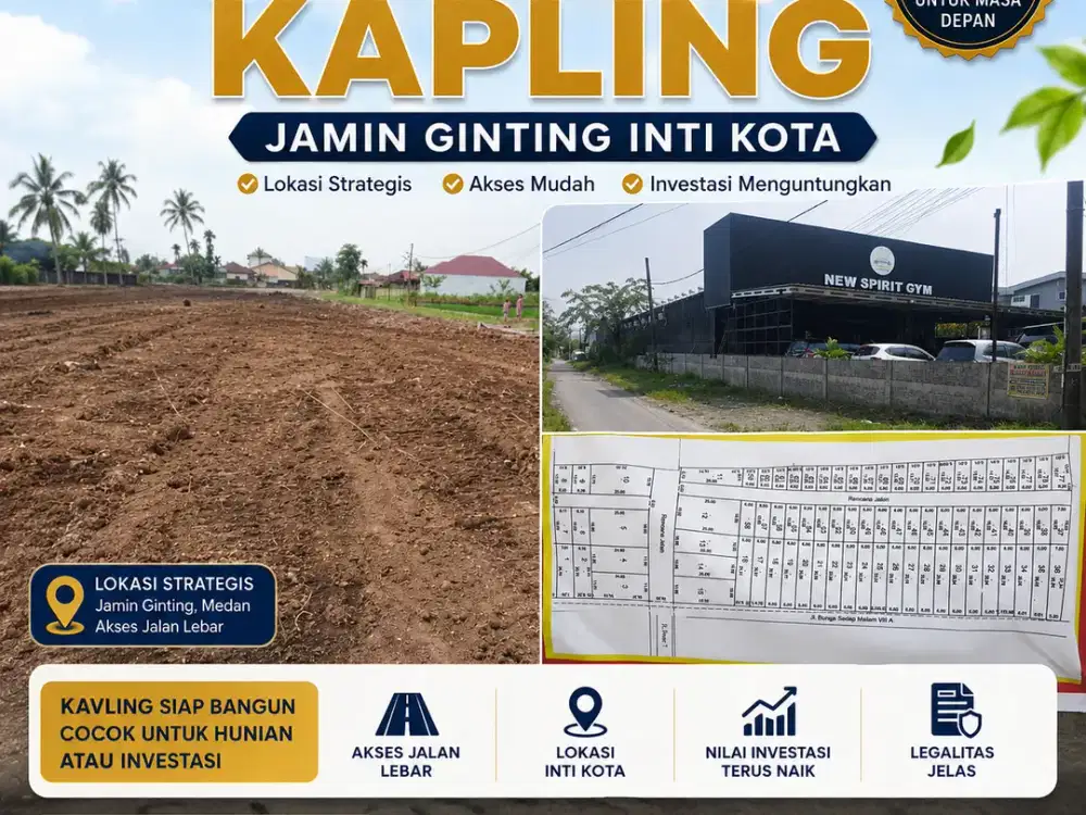 Investasi Terbaik Lahan Dekat 4 Jalan Besar Utama | 5 Menit ke USU