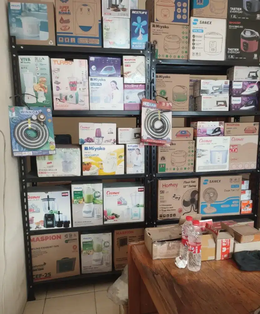 Rak besi display uk 1x0,4x2 m  5 tingkat / ambalan