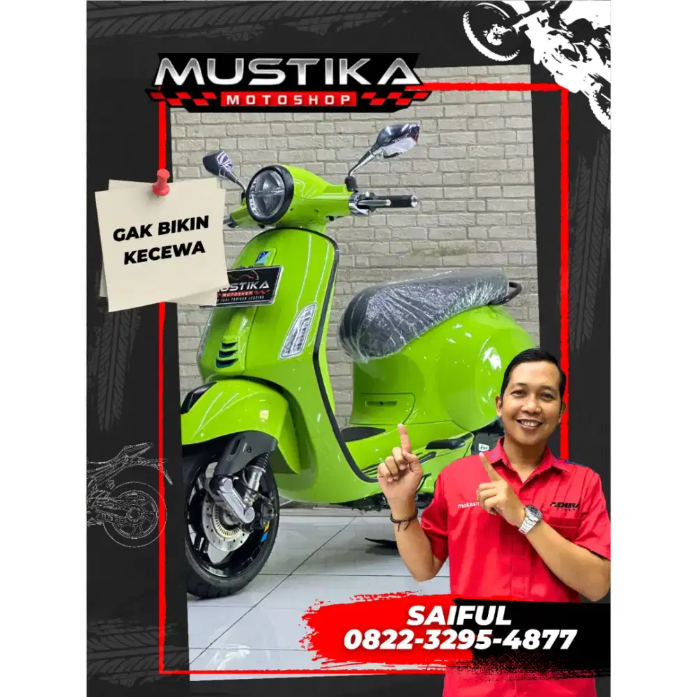 Odo 1rb Simpenan!!Vespa Primavera S 150cc Led 2025 Green-Mustika