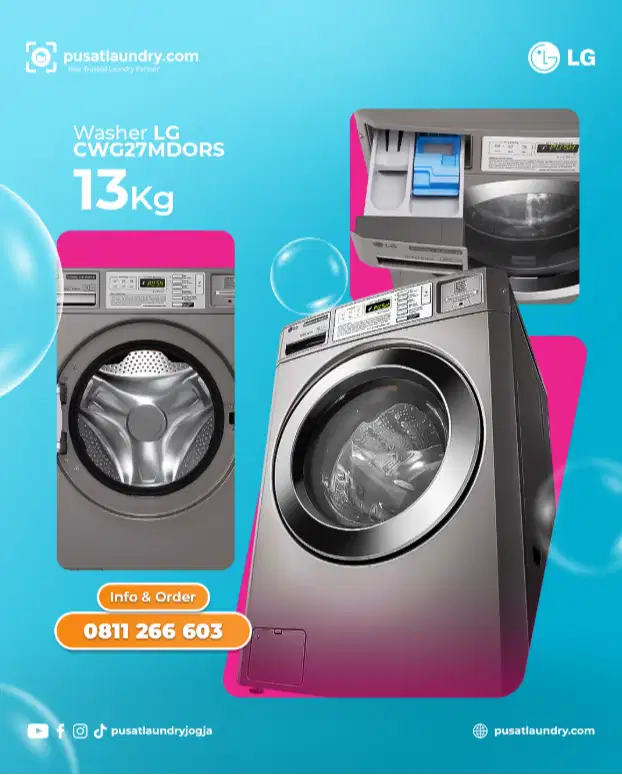 Mesin Cuci LG Giant Max Commercial 13 kg CWG27MDORS