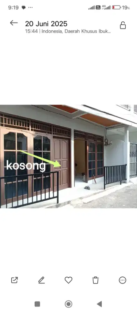 Disewakan kontrakan 1 petak