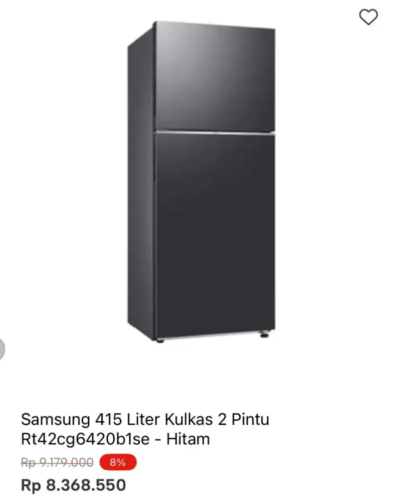 KULKAS SAMSUNG 2 PUNTU RT42CG6420B1SE 415LTR