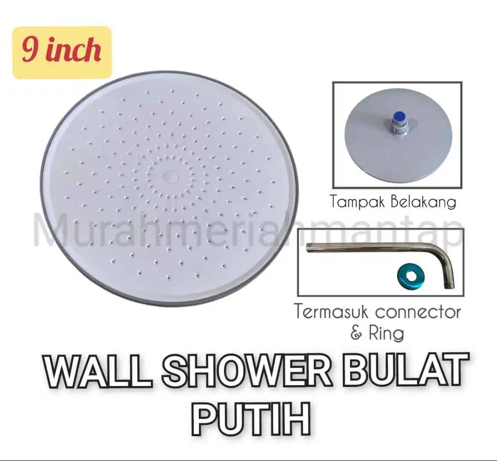 WALL SHOWER MANDI BULAT PUTIH / SHOWER TANAM DINDING BULAT
