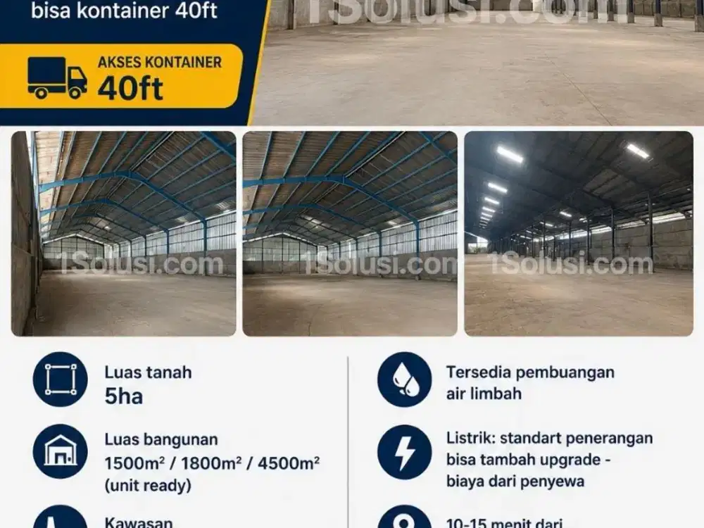 disewakan gudang 4500m2-cibubur cileungsi-akses kontainer