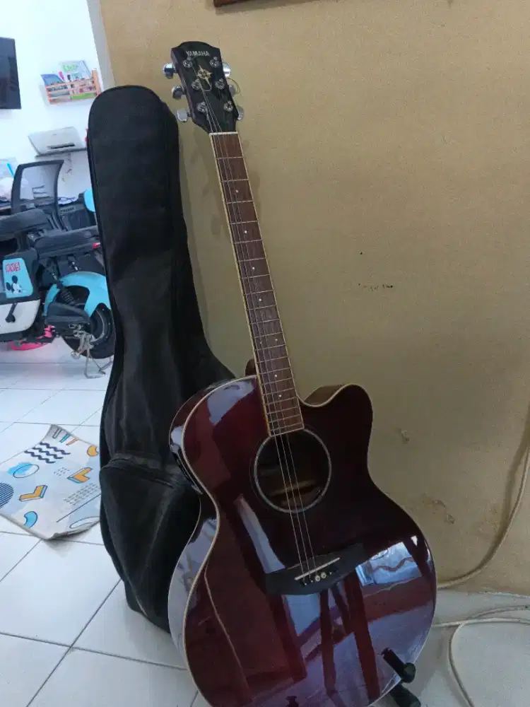 Gitar Yamaha cpx 600 dan perlengkapan, fosusrite scarlet solo 2end gen