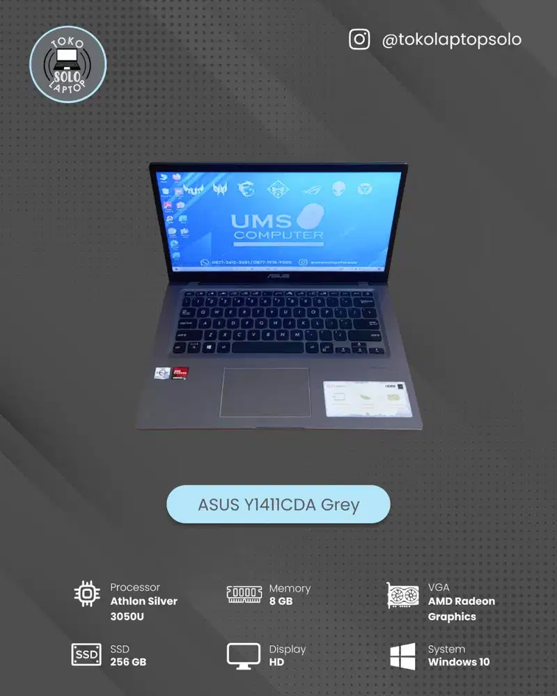 ASUS Y1411CGDA AMD ATHLON SILVER 3050U RAM 8GB SSD 256GB