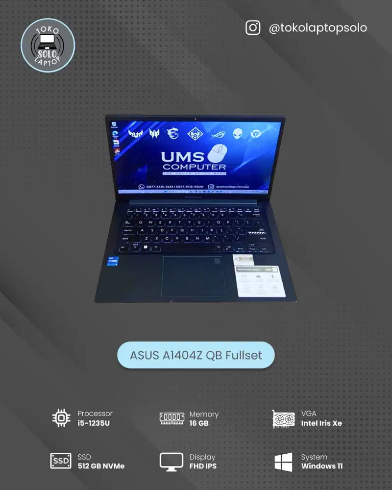 A1404Z INTEL CORE i5-1235U RAM 16GB SSD 512GB