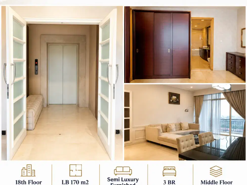 Disewakan Apartemen Senayan city Private Lift Lokasi Strategis Jakarta Selatan