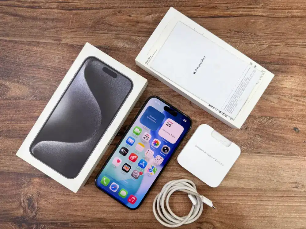 Iphone 15 Pro 128GB Black Ex ibox Lengkap Normal bisa COD