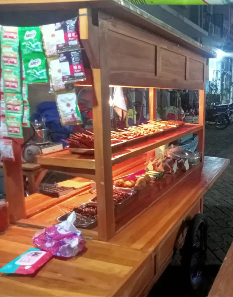 Gerobak angkringan kayu jati