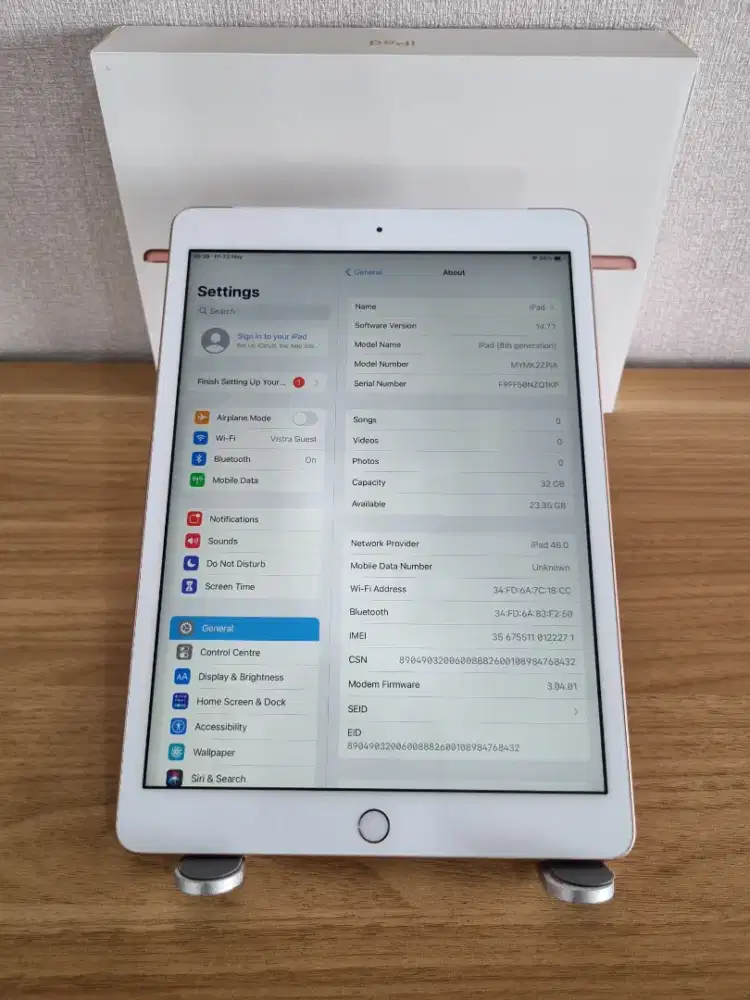 IPad 8th Gen 32Gb ex inter wifi only