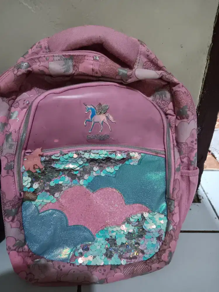 Tas sekolah semiggle ungu dan pink