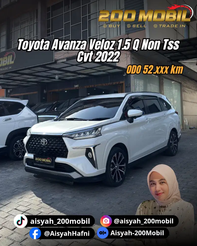 Toyota Avanza Veloz 1.5 Q Non Tss Cvt 2022 Bensin