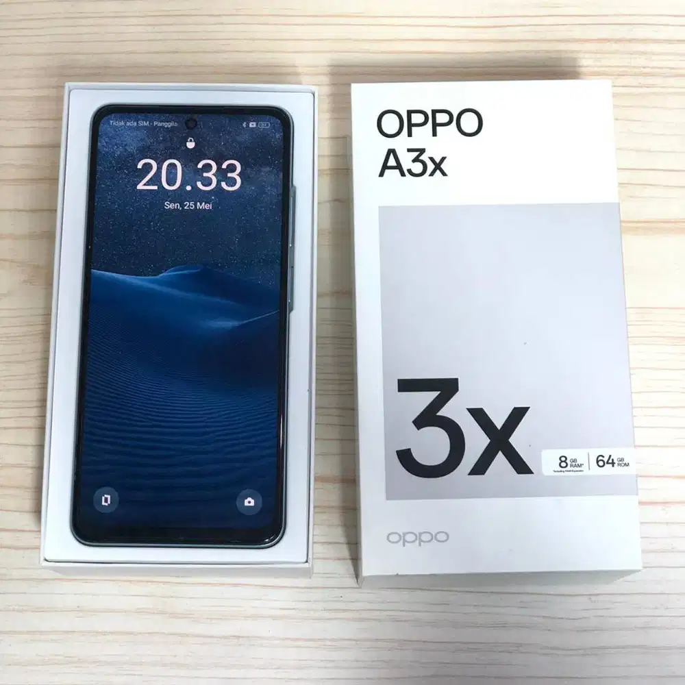 OPPO A3X 4/64GB BIRU FULLSET MULUS LIKE NEW