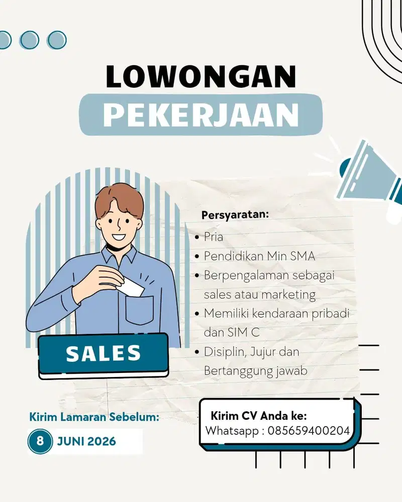DIBUTUHKAN SEGARA SALES DAN MARKETING
