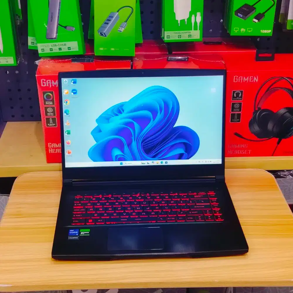 Laptop MSI GF63 Gaming i5 Gen 12  RAM 16GB/512GB SSD RTX 2050 Mulus